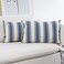JOJUSIS Stripe Throw Pillow Covers Farmhouse Pillowcases Pack of 2 12 x 20 Inch Blue