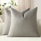 DEZENE Throw Pillow Covers 20x20 LightGrey Pack of 2 Cozy Soft Velvet Square Modern Luxury Decorative Throw Pillow Cases for Sofa Couch Living Room Bed Home Decor