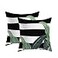 Newhomestyle Black and White Stripes Palm Leaf Pattern Summer Zippered Pillow Cover Square Throw Pillow Case Cushion Cover 18x18 in Double Sided