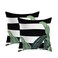 Newhomestyle Black and White Stripes Palm Leaf Pattern Summer Zippered Pillow Cover Square Throw Pillow Case Cushion Cover 18x18 in Double Sided