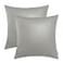 BRAWARM Faux Leather Throw Pillow Covers 20 X 20 Inches Medium Gray Leather Pilow Covers Pack of 2 Solid Dyed Leather Pillowcases for Couch Bed Sofa Garden Home Decorative