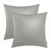 BRAWARM Faux Leather Throw Pillow Covers 20 X 20 Inches Medium Gray Leather Pilow Covers Pack of 2 Solid Dyed Leather Pillowcases for Couch Bed Sofa Garden Home Decorative