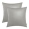 BRAWARM Faux Leather Throw Pillow Covers 20 X 20 Inches Medium Gray Leather Pilow Covers Pack of 2 Solid Dyed Leather Pillowcases for Couch Bed Sofa Garden Home Decorative