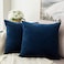 MIULEE 24x24 Inch Euro Sham Velvet Pillow Covers Set of 2 Large Square Decorative Pillows Dark Blue Super Soft for King Bed Sofa Couch Accent Chairs