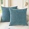 CaliTime Throw Pillow Covers Decorative 20 X 20 Inches Pack of 2 Cozy Chenille Cushion Cases for Couch Sofa Bed Living Room Home Smoke Blue