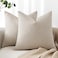 MIULEE 24x24 Inch Pack of 2 Decorative Linen Burlap Textured Euro Pillow Covers Farmhouse Boho Accent Pillowcases Spring Home Decor for Couch Sofa Bedroom Living Room Taupe