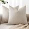 MIULEE 24x24 Inch Pack of 2 Decorative Linen Burlap Textured Euro Pillow Covers Farmhouse Boho Accent Pillowcases Spring Home Decor for Couch Sofa Bedroom Living Room Taupe