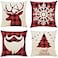 Ogrmar 4PCS 18x18 Throw Pillow Covers Christmas Decorative Couch Pillow Cases Cotton Linen Pillow Square Cushion Cover for Sofa Couch Bed and Car ChristmasE