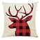 Ogrmar 4PCS 18x18 Throw Pillow Covers Christmas Decorative Couch Pillow Cases Cotton Linen Pillow Square Cushion Cover for Sofa Couch Bed and Car ChristmasE