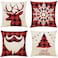 Ogrmar 4PCS 18x18 Throw Pillow Covers Christmas Decorative Couch Pillow Cases Cotton Linen Pillow Square Cushion Cover for Sofa Couch Bed and Car ChristmasE