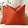 DEZENE Throw Pillow Covers 22x22 Burnt Orange Pack of 2 Cozy Soft Velvet Square Modern Luxury Decorative Throw Pillow Cases for Sofa Couch Living Room Bed Home Decor
