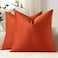 DEZENE Throw Pillow Covers 22x22 Burnt Orange Pack of 2 Cozy Soft Velvet Square Modern Luxury Decorative Throw Pillow Cases for Sofa Couch Living Room Bed Home Decor