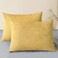 CaliTime Throw Pillow Covers Decorative 20 X 26 Inches Pack of 2 Cozy Chenille Standard Pillow Shams Cases for Couch Sofa Bed Living Room Home Gold