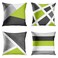 Emvency Set of 4 Throw Pillow Covers Modern Abstract Stripe Simple Geometric Acrylic Bold Decorative Pillow Cases Home Decor Square 18x18 Inches PillowcasesGrey Green