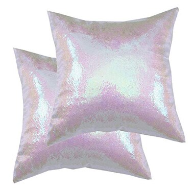 Poise3EHome 18x18 Sequin Pillow Covers Iridescent Decorative Throw Pillow Covers for Couch Living Room Christmas Set of 2 Iridescent 2PCS