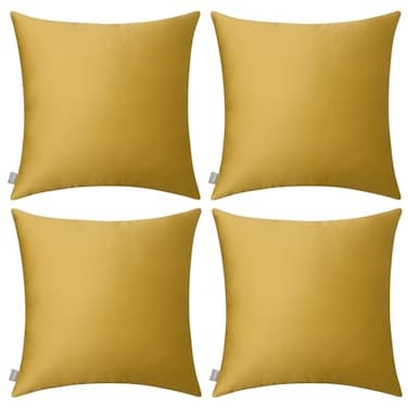Thmyo 4Pack 100 Cotton Comfortable Solid Decorative Throw Pillow Case Square Cushion Cover Sublimation Blank Pillow Covers DIY Throw Pillowcase for Sofa Couch20x20 inch 50x50cm Mustard Yellow