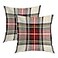 Batmerry Red White Plaid Decorative Pillow Covers 22 x 22 Inch Colorful Scottish Tartan Plaid Double Sided Throw Pillow Covers Sofa Cushion Cover Square 22 InchesSet of 2