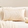 Avigers 12 x 20 Inch Rectangle Beige Gold Abstract Striped Embroidery Cushion Case Luxury Modern Throw Pillow Cover Decorative Pillow for Couch Living Room Bedroom Car