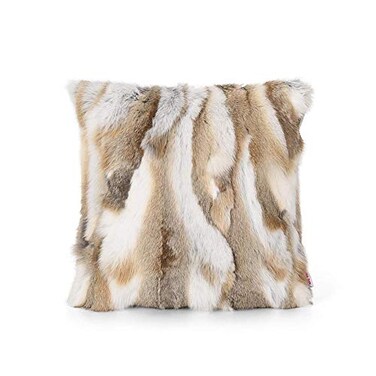 yingda1992 Rabbit Pelt Sofa Pillow Case Home Living Room for Decorative Fur Cushion Cover Throw Pillows Covers Case Yellow 16in16in