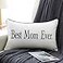 Sanmetex Mom Gifts from Son Daughter Best Mom Ever Lumbar Pillow Cover 12x20 Inch Embroidered Ivory