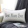 Sanmetex Mom Gifts from Son Daughter Best Mom Ever Lumbar Pillow Cover 12x20 Inch Embroidered Ivory
