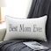 Sanmetex Mom Gifts from Son Daughter Best Mom Ever Lumbar Pillow Cover 12x20 Inch Embroidered Ivory