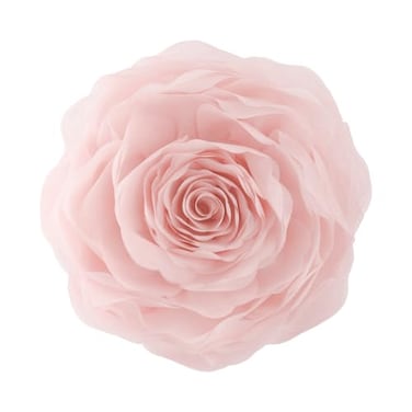 JWH 3D Flower Decorative Throw Pillow Covers with Insert Aesthetic Floral Accent Round Cushion Handmade Pillowcase for Bedroom Bed Couch Chair Office 14 Inch Peach Pink