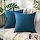 MIULEE Pack of 2 Decorative Outdoor Solid Waterproof Throw Pillow Covers Faux Linen Garden Farmhouse Coastal Cushion Cases for Summer Patio Tent Balcony Couch Sofa 20x20 Inch Blue