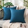 MIULEE Pack of 2 Decorative Outdoor Solid Waterproof Throw Pillow Covers Faux Linen Garden Farmhouse Coastal Cushion Cases for Summer Patio Tent Balcony Couch Sofa 20x20 Inch Blue