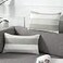 AmHoo Pack of 2 Farmhouse Stripe Check Throw Pillow Covers Set Case Cotton Linen Decorative Pillowcases Cushion Cover for Couch Bench Sofa 12x20Inch Light Grey Beige