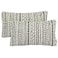 Mika Home Pack of 2 Rectangle Decorative Pillow Cases Throw Pillow Covers for Home Decoration Bohemian Striped Geometric Pattern 12x20 Inches Gray Cream