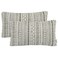 Mika Home Pack of 2 Rectangle Decorative Pillow Cases Throw Pillow Covers for Home Decoration Bohemian Striped Geometric Pattern 12x20 Inches Gray Cream
