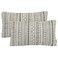 Mika Home Pack of 2 Rectangle Decorative Pillow Cases Throw Pillow Covers for Home Decoration Bohemian Striped Geometric Pattern 12x20 Inches Gray Cream