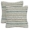 Mika Home Pack of 2 Throw Pillow Covers Decorative Pillow Cases for Sofa Couch Bed Bohemian Striped Geometric Pattern 20x20 Inches Green Taupe Cream