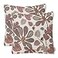 Mika Home Set of 2 Jacquard Tropical Leaf Pattern Throw Pillow Covers Decorative Pillowcase 22X22 InchesCoral Cream