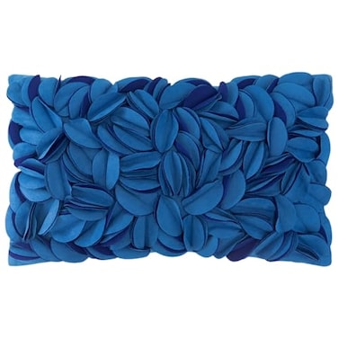 KINGROSE 3D Floral Decorative Throw Pillow Cover Handmade Soft Pillow Case Sham Solid Cushion Cover for Bedroom Home Decor Sofa 12 x 20 Inches Solid Suede Blue