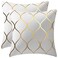DEZENE Gold Velvet Throw Pillow Covers Off White 2 Pack 16x16 Inch Square Decorative Pillow Cases for Bedroom Sofa Couch Living Room