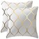 DEZENE Gold Velvet Throw Pillow Covers Off White 2 Pack 16x16 Inch Square Decorative Pillow Cases for Bedroom Sofa Couch Living Room