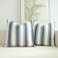 JOJUSIS Stripe Throw Pillow Covers Farmhouse Pillowcases Pack of 2 16 x 16 Inch Blue