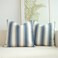 JOJUSIS Stripe Throw Pillow Covers Farmhouse Pillowcases Pack of 2 16 x 16 Inch Blue