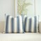 JOJUSIS Stripe Throw Pillow Covers Farmhouse Pillowcases Pack of 2 16 x 16 Inch Blue