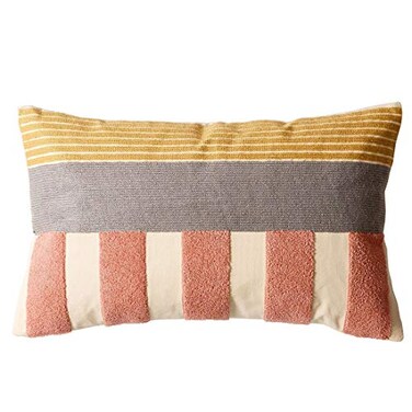 vctops Boho Geometric Tufted Lumbar Decorative Throw Pillow Cover Farmhouse Cotton Embroidery Accent Cushion Case for Couch Sofa Bed Embroidery9 12x20