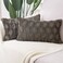 MADIZZ Set of 2 Soft Polyester Short Wool Velvet Decorative Throw Pillow Covers 12x20 inch Dark Taupe Rectangular Luxury Style Cushion Cases Pillow Shell for Sofa Bedroom