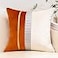 Yangest Burnt Orange Patchwork Velvet Throw Pillow Cover with Gold Striped Leather Cushion Case Modern Luxury Pillowcase for Sofa Couch Bedroom Living Room Home Decor20x20