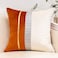 Yangest Burnt Orange Patchwork Velvet Throw Pillow Cover with Gold Striped Leather Cushion Case Modern Luxury Pillowcase for Sofa Couch Bedroom Living Room Home Decor20x20