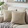 Fancy Homi Pack of 2 Tan 20x20 Inch Decorative Throw Pillow Covers with Pompoms Soft Corduroy Solid Square Cushion Cases Set for Living Room Couch Sofa Bedroom Car 20x20 Inch50x50 cm Khaki