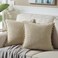 Fancy Homi Pack of 2 Tan 20x20 Inch Decorative Throw Pillow Covers with Pompoms Soft Corduroy Solid Square Cushion Cases Set for Living Room Couch Sofa Bedroom Car 20x20 Inch50x50 cm Khaki