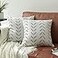 Nestinco Set of 2 Boho Pillow Covers 16 x 16 inches White Square Pillow Covers with Black Arrows Print Polyester Blend Decorative Throw Pillow Covers Sofa Cushion Cases