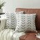 Nestinco Set of 2 Boho Pillow Covers 16 x 16 inches White Square Pillow Covers with Black Arrows Print Polyester Blend Decorative Throw Pillow Covers Sofa Cushion Cases