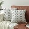 Nestinco Set of 2 Boho Pillow Covers 22 x 22 inches White Square Pillow Covers with Black Arrows Print Polyester Blend Decorative Throw Pillow Covers Sofa Cushion Cases